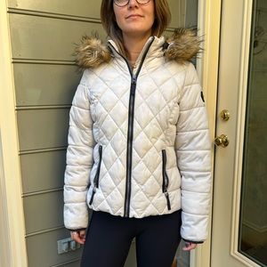 Etage Denmark hooded fur lined jacket. Size 6.